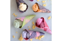 Image Colorful ice cream cones with pastel scoops